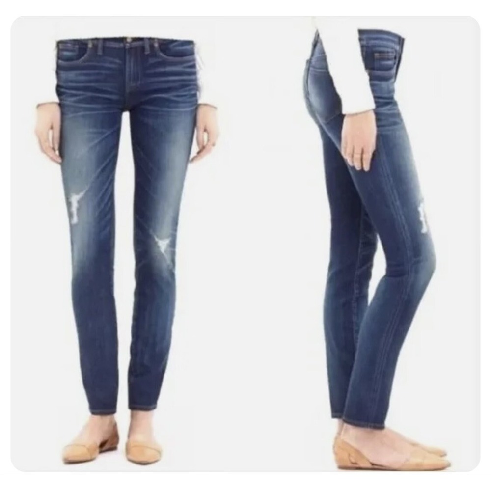 Madewell Skinny Skinny Distressed Denim Blue Jeans Women's Size 26 Stretch